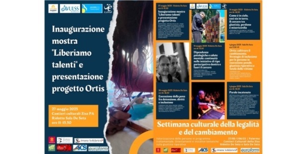 Il Consorzio Umana Solidarietà nell’ambito del Progetto I.S.O.L.A. sarà presente alla “Settimana culturale della legalità e del cambiamento”. L’evento si svolge a Palermo dal 27 maggio al 1 giugno 2023, al Ridotto De Seta e alla Sala De Seta dei Cantieri Culturali alla Zisa