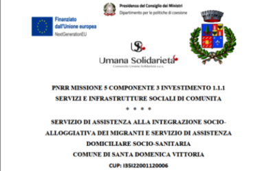 AVVISO DI SELEZIONE DEL PERSONALE PER LA FORMAZIONE DI UN ELENCO DI OPERATORI (Domande entro il 26 Giugno 2023) / SERVIZIO DI ASSISTENZA ALLA INTEGRAZIONE SOCIO-ALLOGGIATIVA DEI MIGRANTI E SERVIZIO DI ASSISTENZA DOMICILIARE SOCIO-SANITARIA COMUNE DI SANTA DOMENICA VITTORIA / CUP: I35I22001120006 / PNRR MISSIONE 5 COMPONENTE 3 INVESTIMENTO 1.1.1 SERVIZI E INFRASTRUTTURE SOCIALI DI COMUNITA’