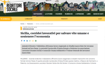 REDATTORE SOCIALE (05.04.2024) Sicilia, corridoi lavorativi per salvare vite umane e sostenere l’economia