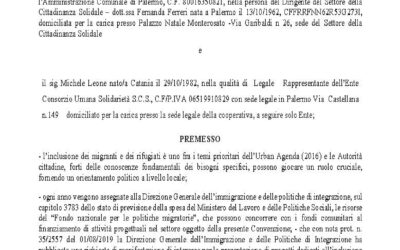 Contratto di gestione Progetto “Fare Casa, fare comunità: Palermo cresce”