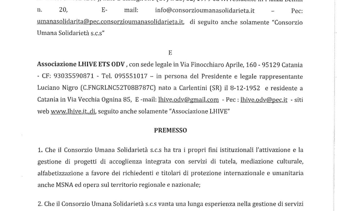 Protocollo CUS – LHIVE sottoscritto