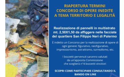 RIAPERTURA TERMINI – Concorso artistico Progetto I.S.O.L.A. a Palermo