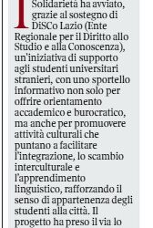 Studenti stranieri nel Lazio, al via lo sportello per incontrarsi