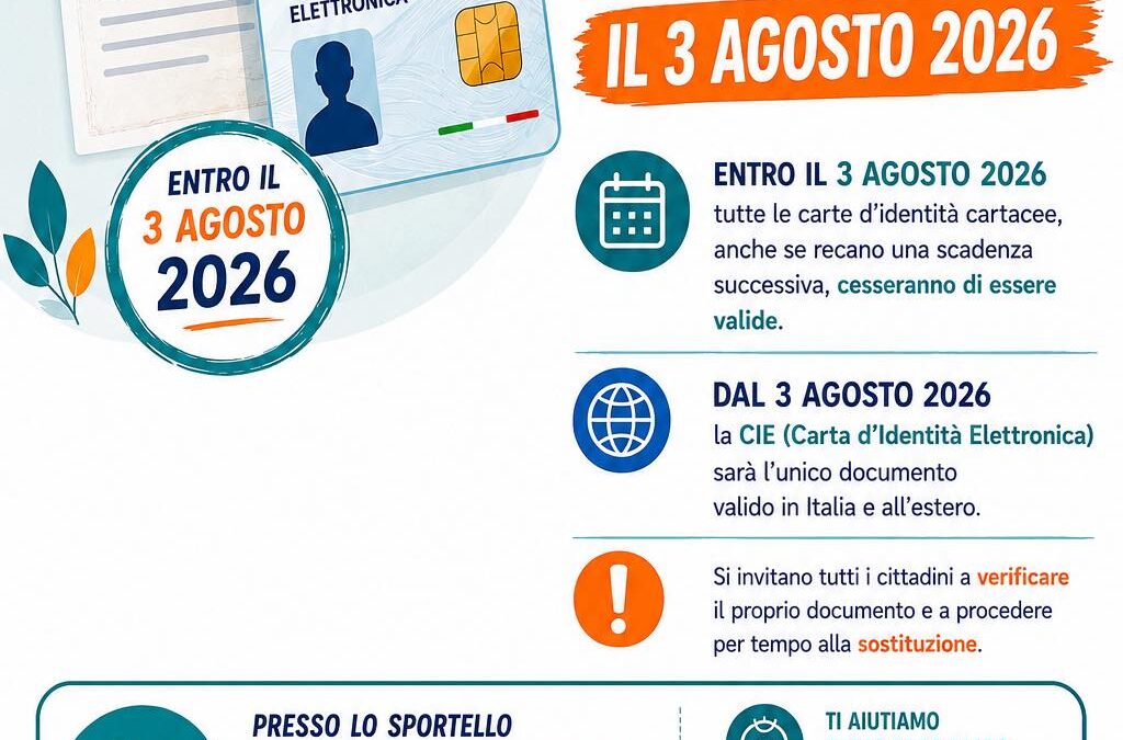 Carta d’Identità Elettronica: supporto gratuito presso lo Sportello Spazio Sviluppo