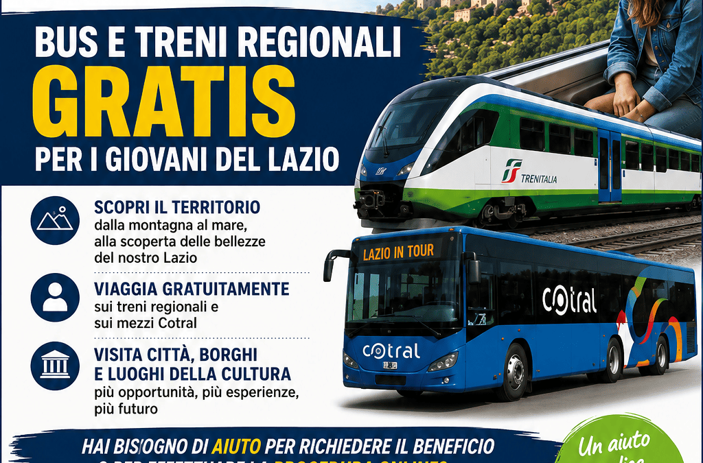 Lazio in Tour 2026: viaggi gratuiti per giovani e supporto a Ronciglione