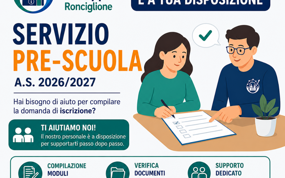 Iscrizioni al servizio Pre-Scuola 2026/2027 a Ronciglione