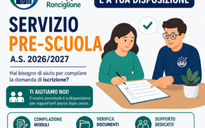 Iscrizioni al servizio Pre-Scuola 2026/2027 a Ronciglione